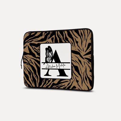 TPC Gifts Laptop Sleeve - Zebra Print with Initials