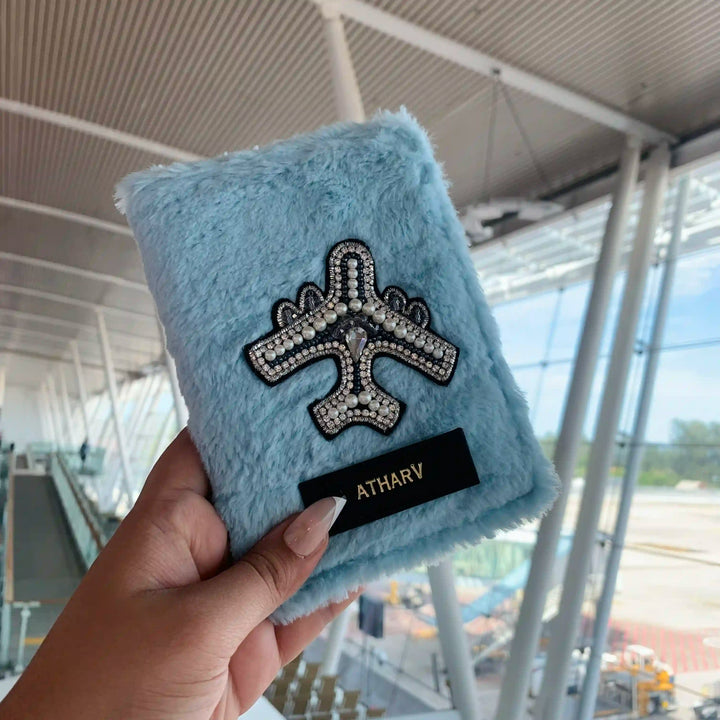 Baby Blue Furr Passport Cover - TPC Gifts