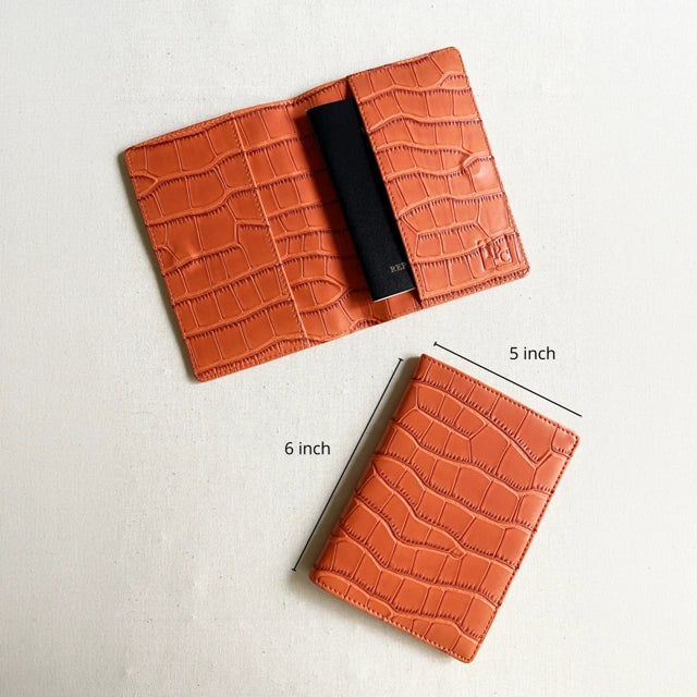 Customized Peach Croc Passport Cover