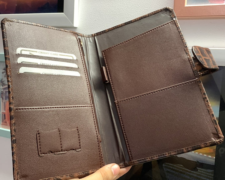 Inside view of Travel Wallet TPC Gifts Dark Brown