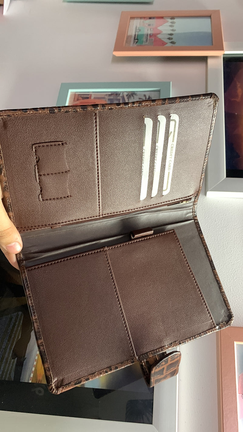 Inside view of Travel Wallet TPC Gifts Dark Brown