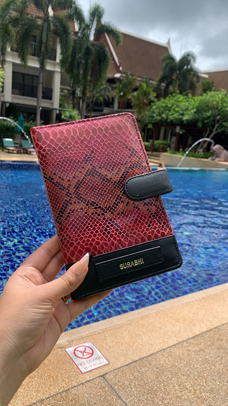 Odysey Raspberry Genuine Leather Travel Organizer