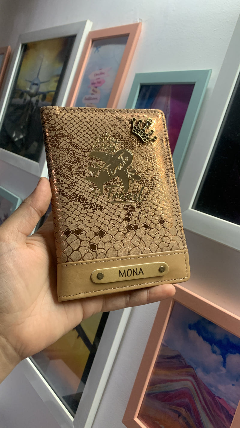 BROWN SNAKE GENUINE LEATHER TRAVEL ORGANIZER