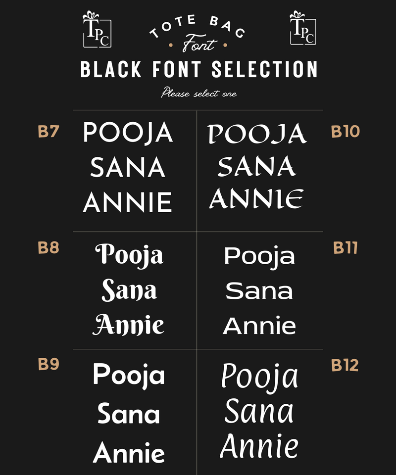Personalized Tote Bag Black & White