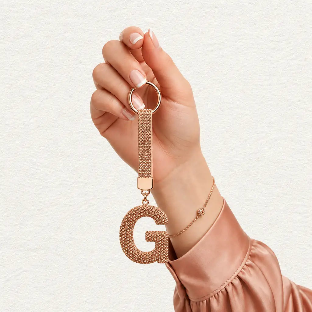Bling Alphabet Keychain – Custom Personalised Initial Bag Charm