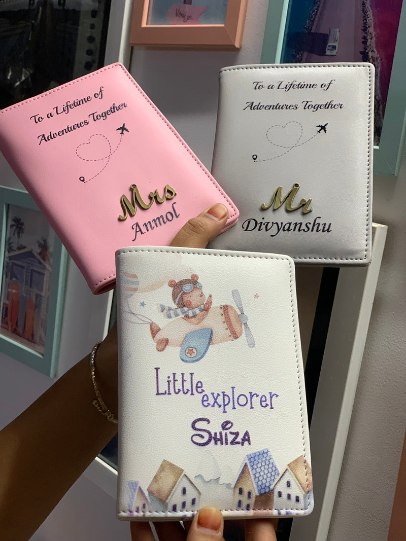 Couple & kid passport covers