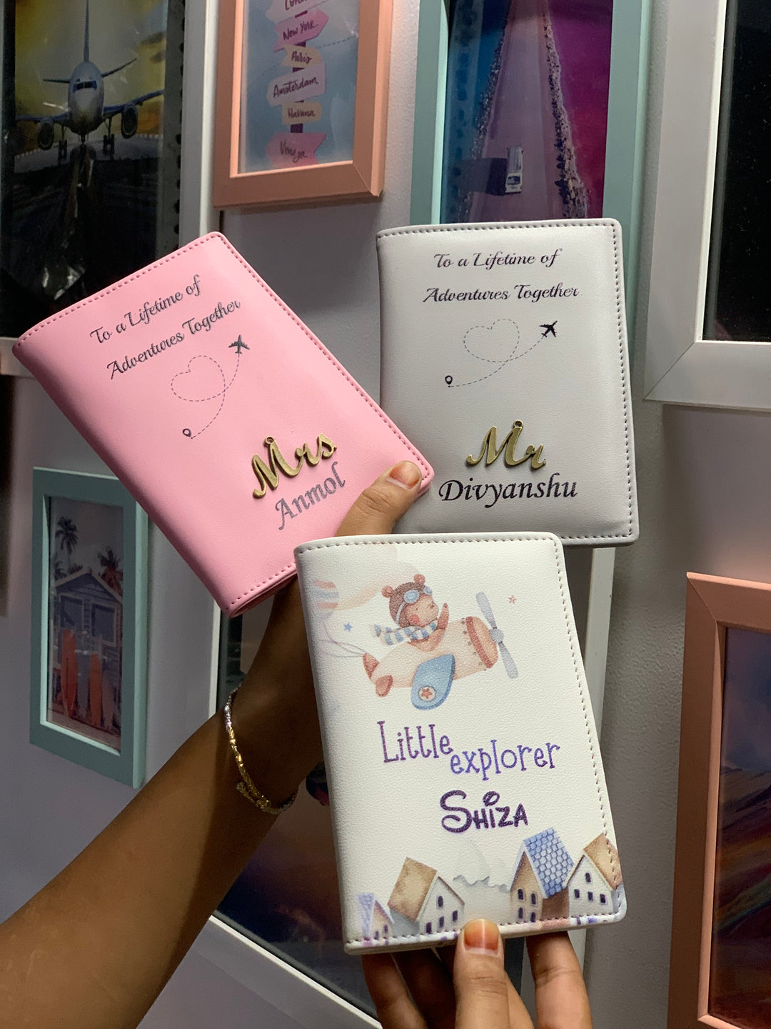 Couple &amp; kid passport covers
