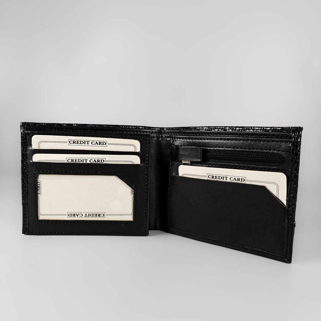 Personalized Men’s Textured Black Wallet with Free Charm by TPC Gifts