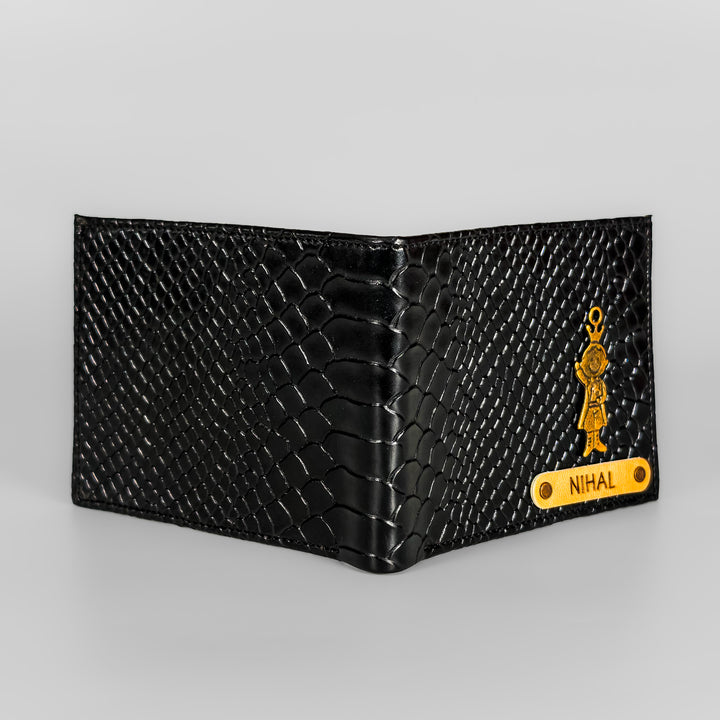 Personalized Men’s Textured Black Wallet with Free Charm by TPC Gifts