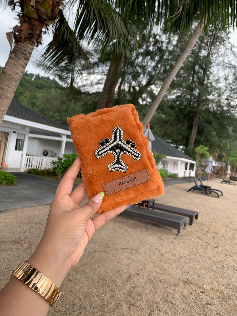 Rustic Orange Furr Passport Cover