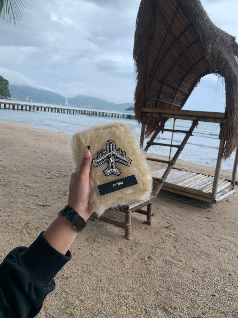 Cream Furr Passport Cover