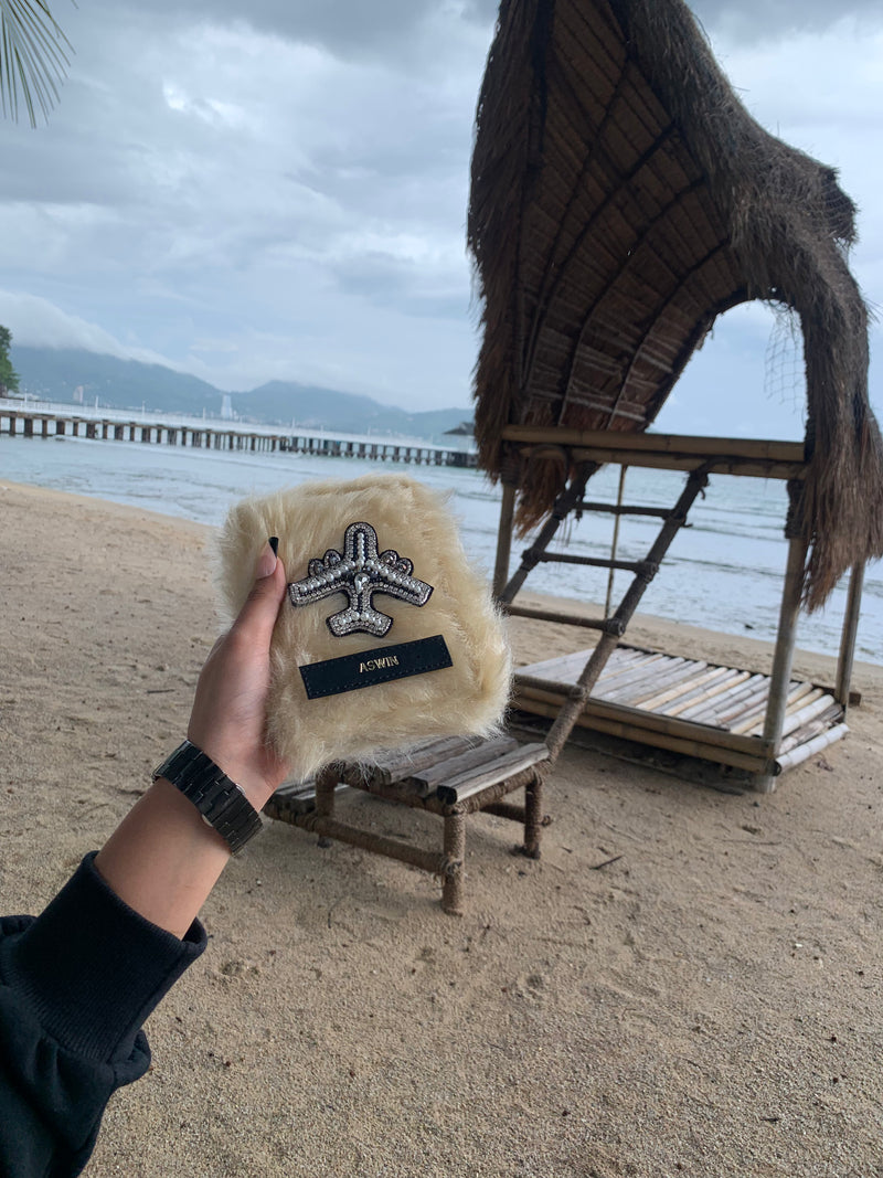Cream Furr Passport Cover