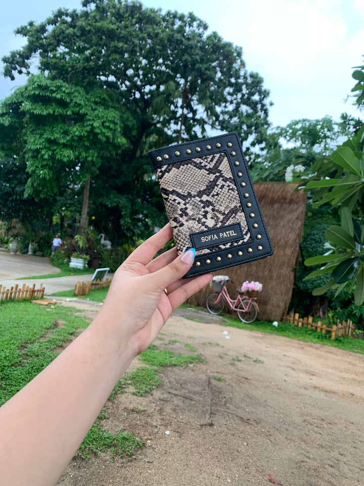 Brown &amp; Biege Animal Print Passport Cover