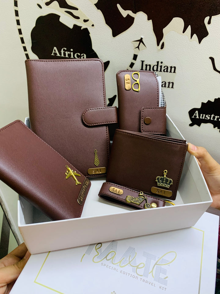 Personalised Travel Mate (Travel Organiser, Passport Cover Keychain, Sunglass Box &amp; Wallet)