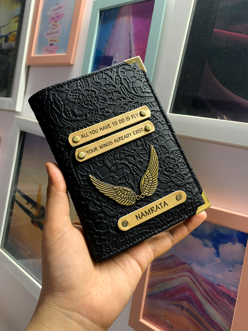 Personalized Passport Cover - Glided Grace Black