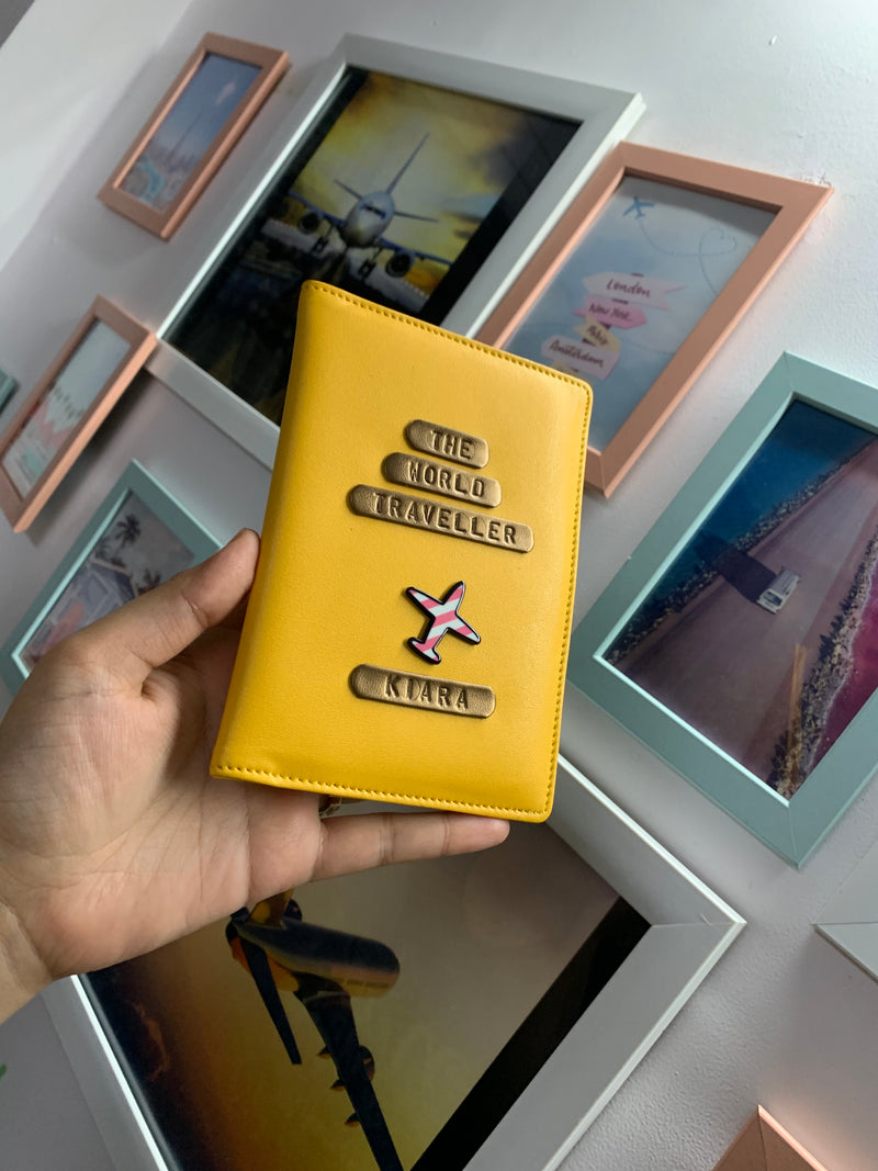 Yellow Personalised Passport Cover