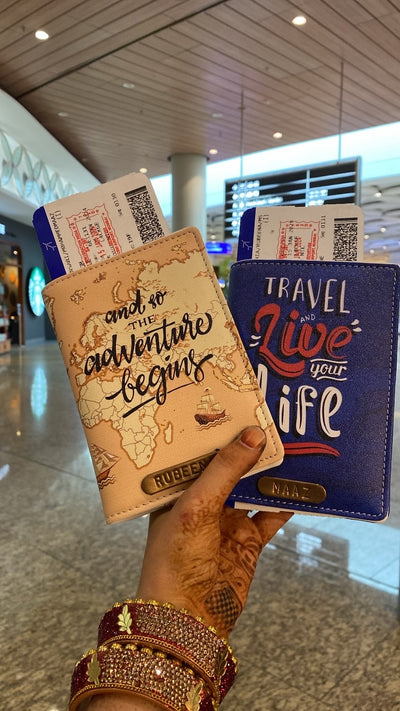 Couple Print Maps Passport Covers by TPC gifts at the airport