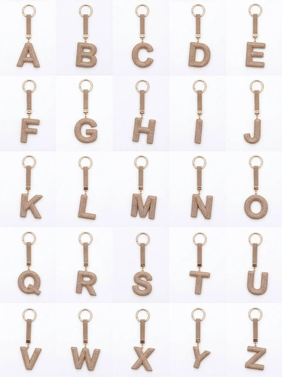 Bling Alphabet Keychain – Custom Personalised Initial Bag Charm