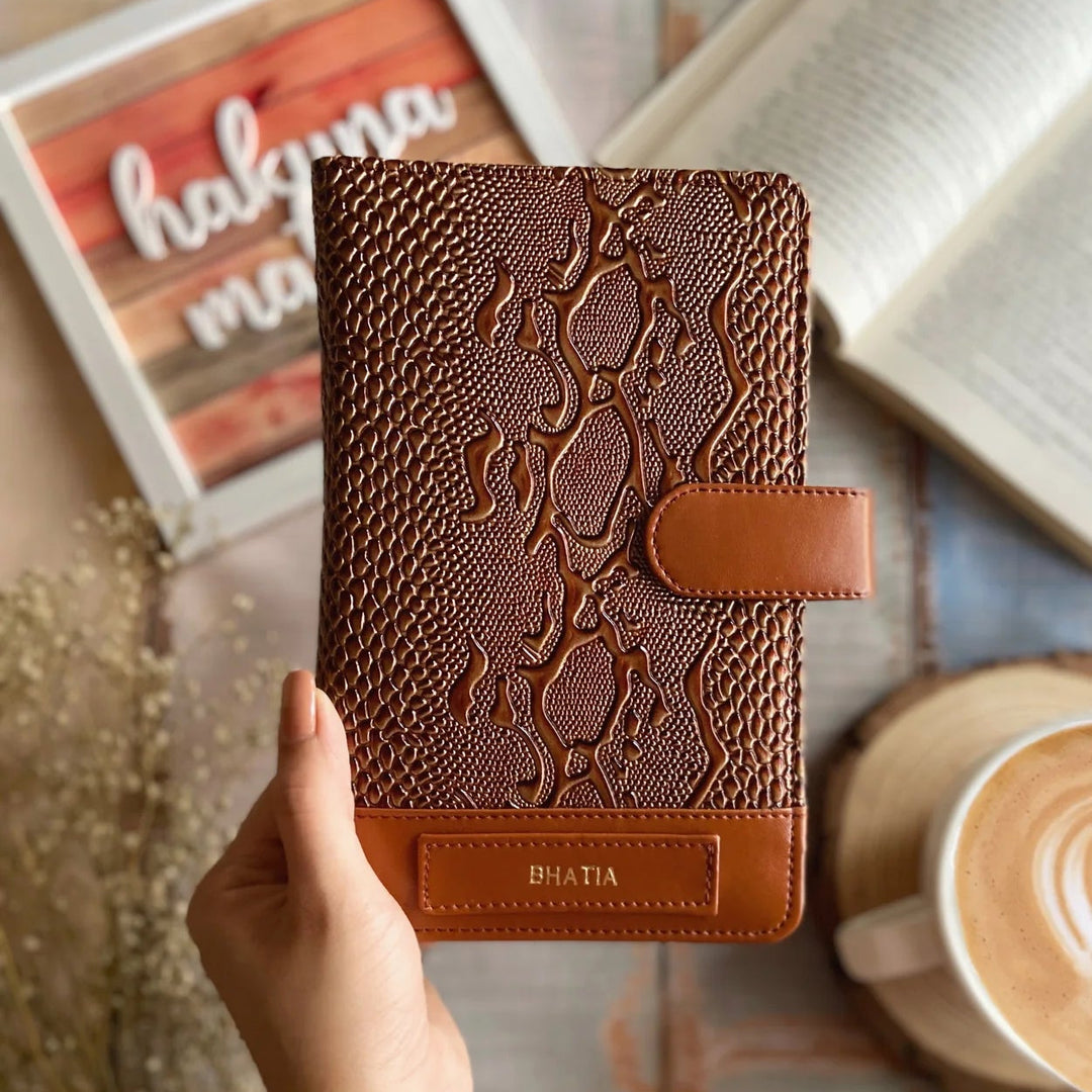 Brown Molten Dragon Personalised Leather Travel Wallet