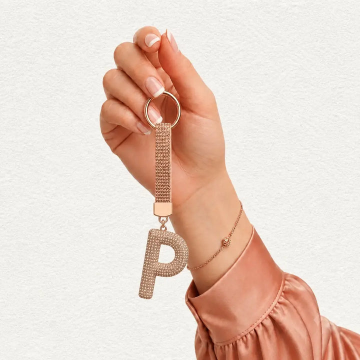 Bling Alphabet Keychain – Custom Personalised Initial Bag Charm
