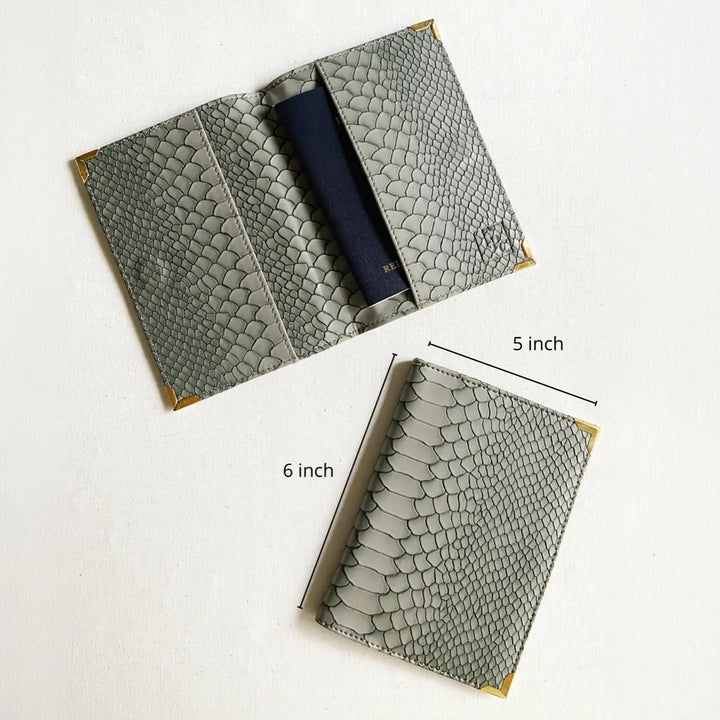 Personalised Grey Snake Passport Cover