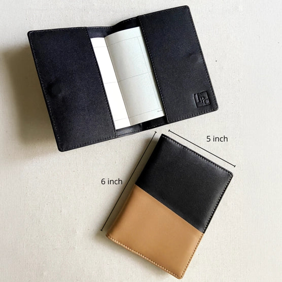 Dual Tone Black &amp; Beige Passport Cover