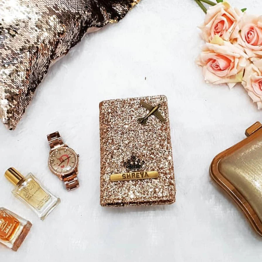 Personalised Bronze Glitter Passport Cover - TPC Gifts 