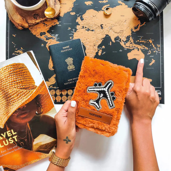 Personalised Passport Cover - Russet Brown Fur buy TPC Gifts