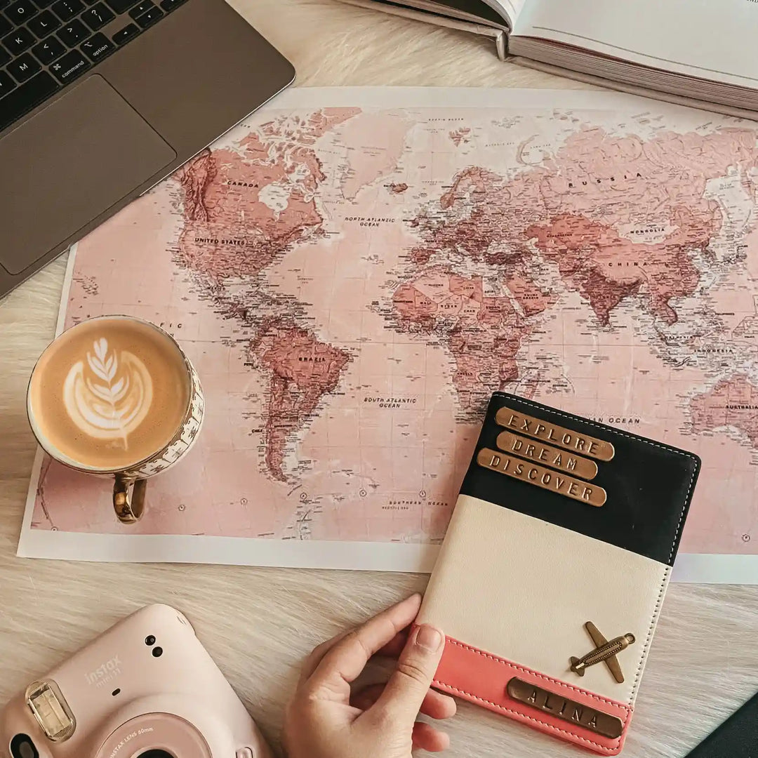 Personalised Three Tone Peach Passport Cover - TPC Gifts