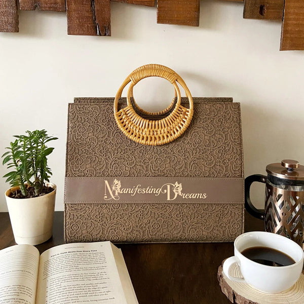 Personalized brown beige tote bag by TPC Gifts