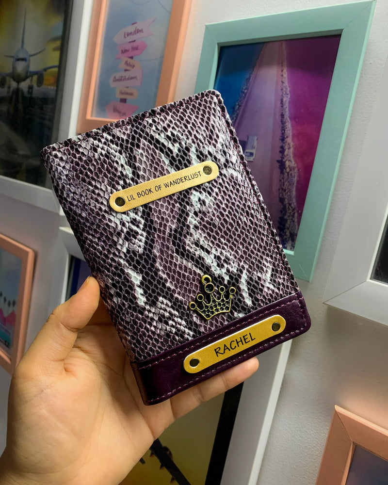 Personalized Passport Cover - Grape Globe-Trotter (Purple)