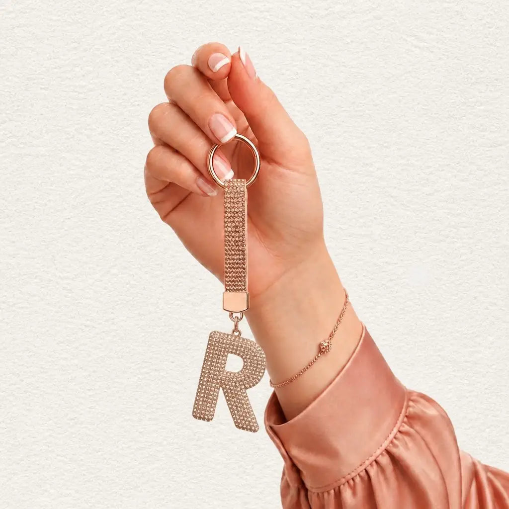 Bling Alphabet Keychain – Custom Personalised Initial Bag Charm