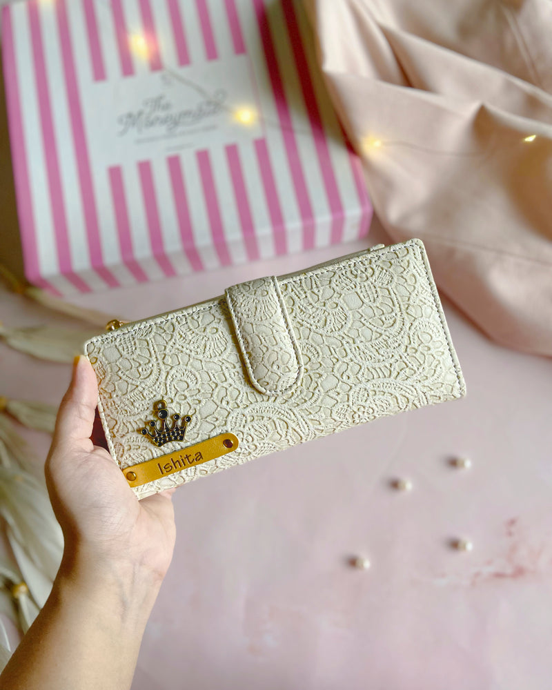WHITE GLIDED GRACE MONEYWALLET