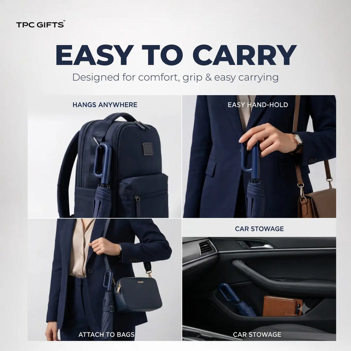 Clip Personalised Umbrella – Compact Windproof 3-Fold Semi-Automatic