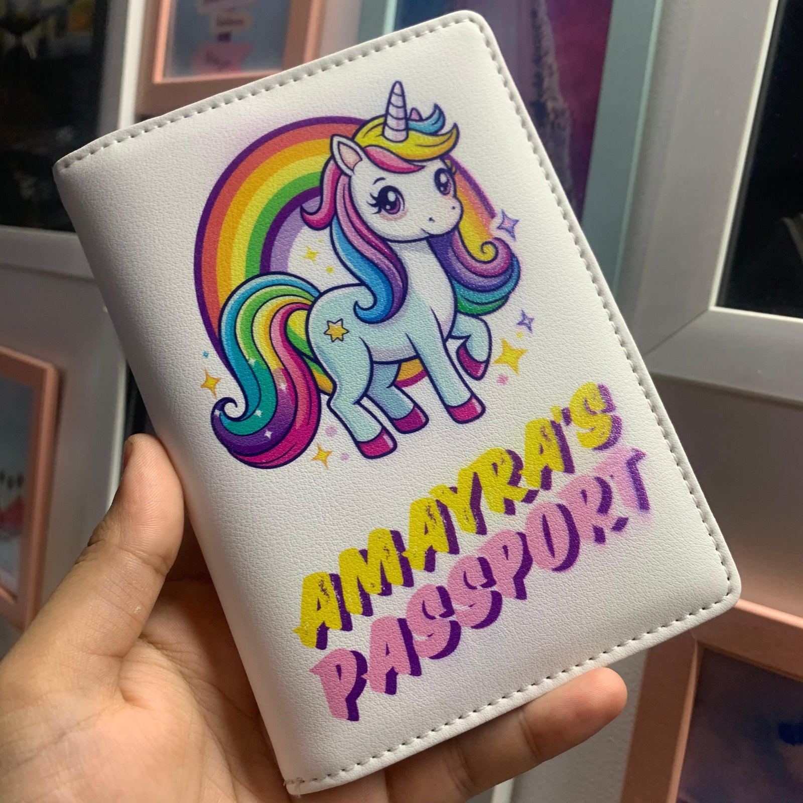 Kids passport cover unicorn design by TPC Gifts