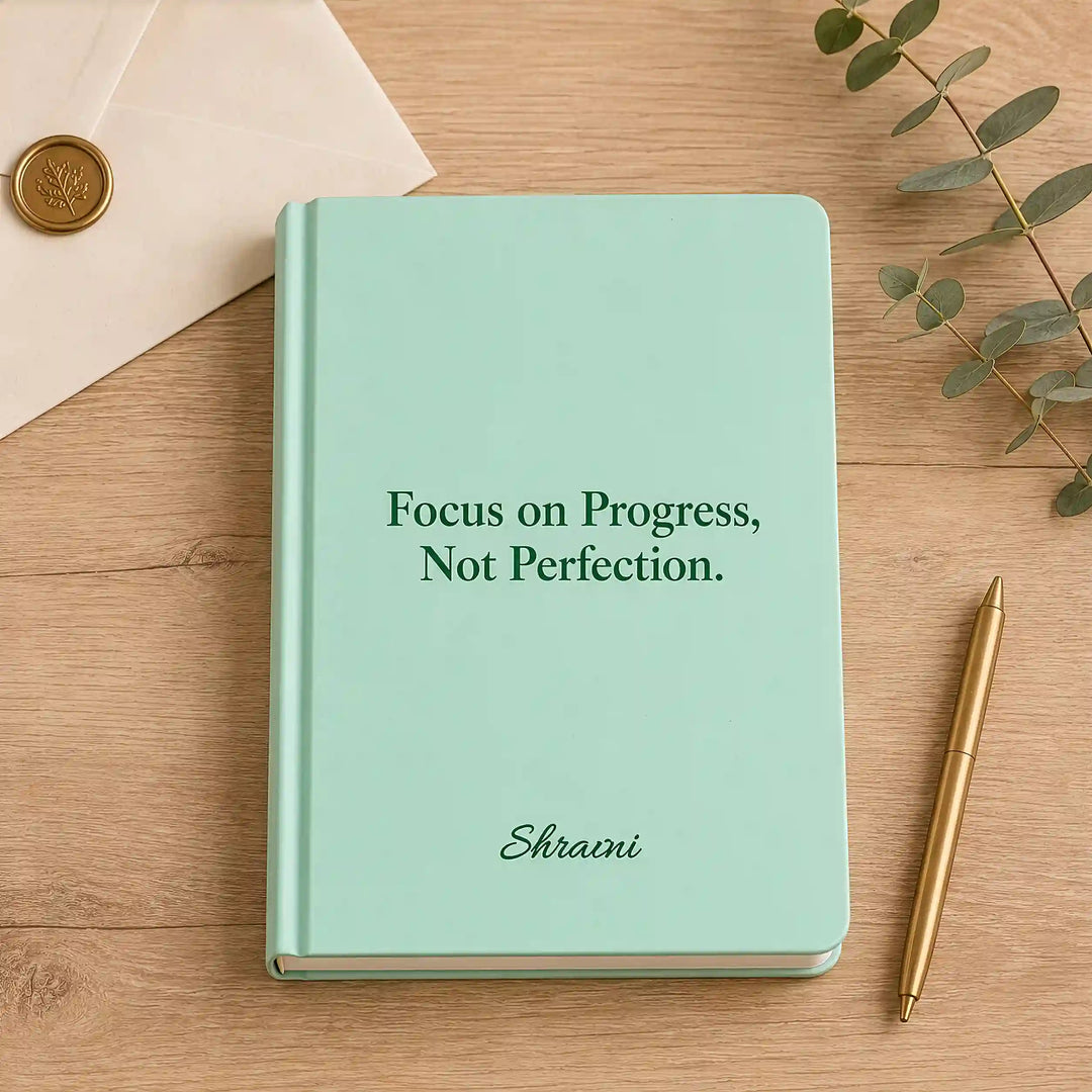Custom Printed Diary — A5 Hardbound, Name, Quote &amp; Logo