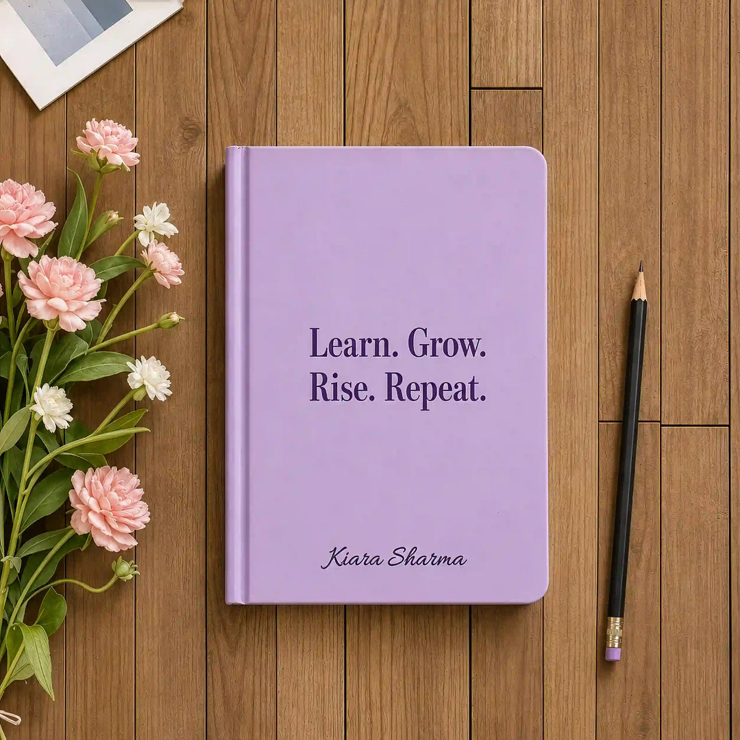 Custom Printed Diary — A5 Hardbound, Name, Quote &amp; Logo