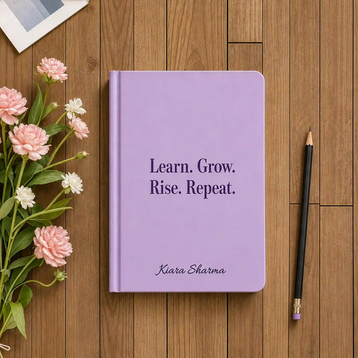 Custom Printed Diary — A5 Hardbound, Name, Quote &amp; Logo
