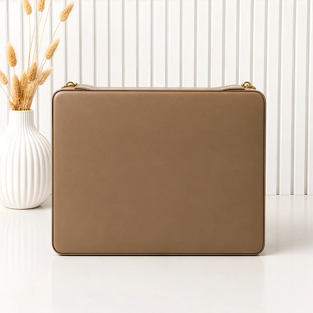 The Letter Watch Organiser – Personalised 8-Slot Watch Box with Gold Letters, Vegan Leather &amp; Suede