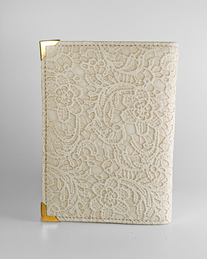 Personalized Passport Cover - Glided Grace White