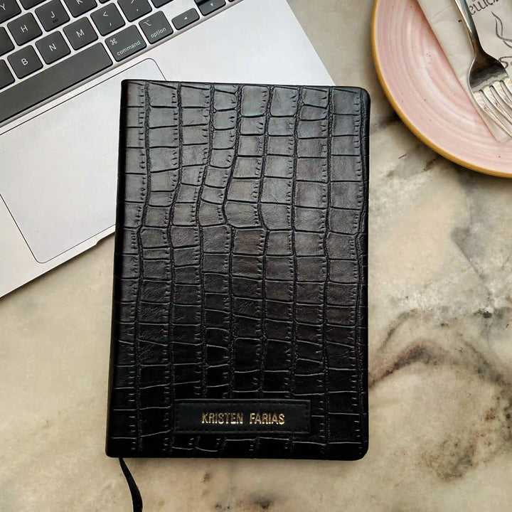 Customised Diary Black Croco Texture