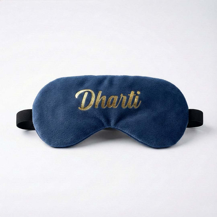Blue travel sleep mask with &