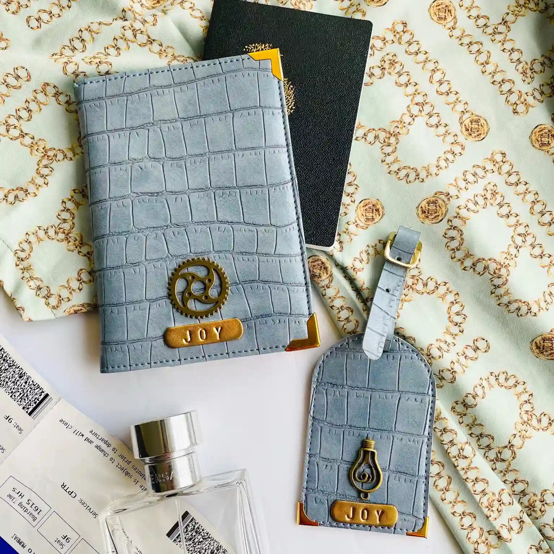 Croc Texture Passport Cover &amp; Luggage Tag - TPC Gifts