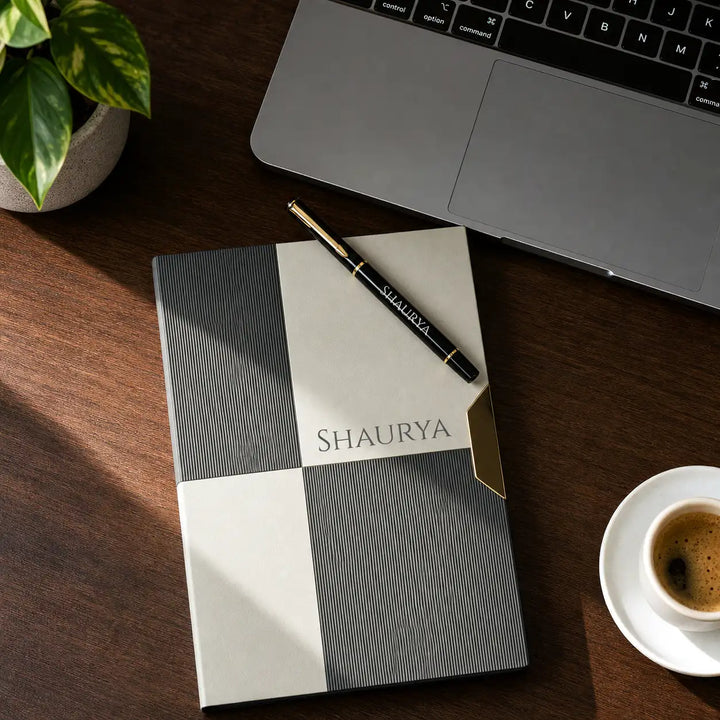Personalized Dual-Tone Diary &amp; Pen Set