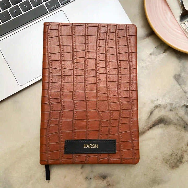 Customised Diary Brown Croco Texture