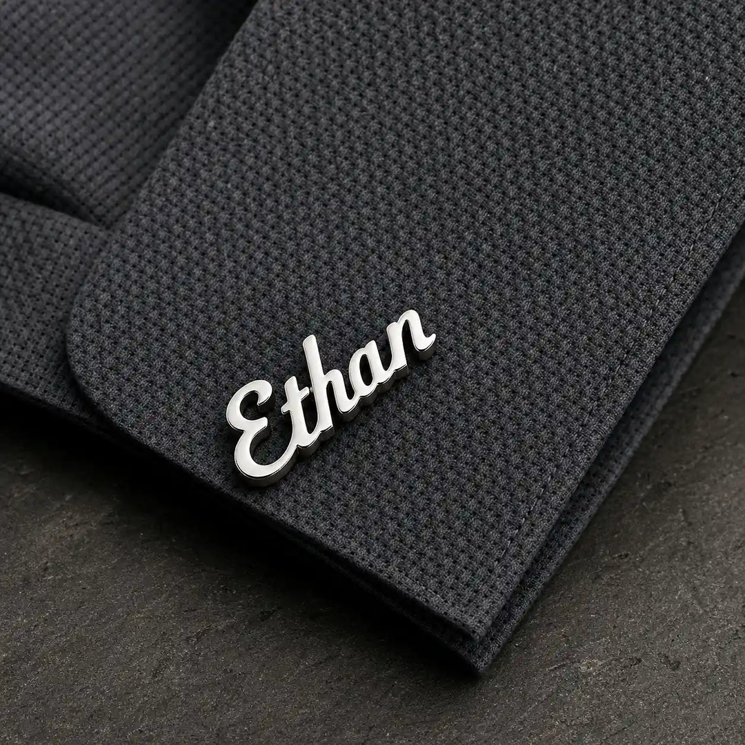 Personalised Name Cufflinks Silver