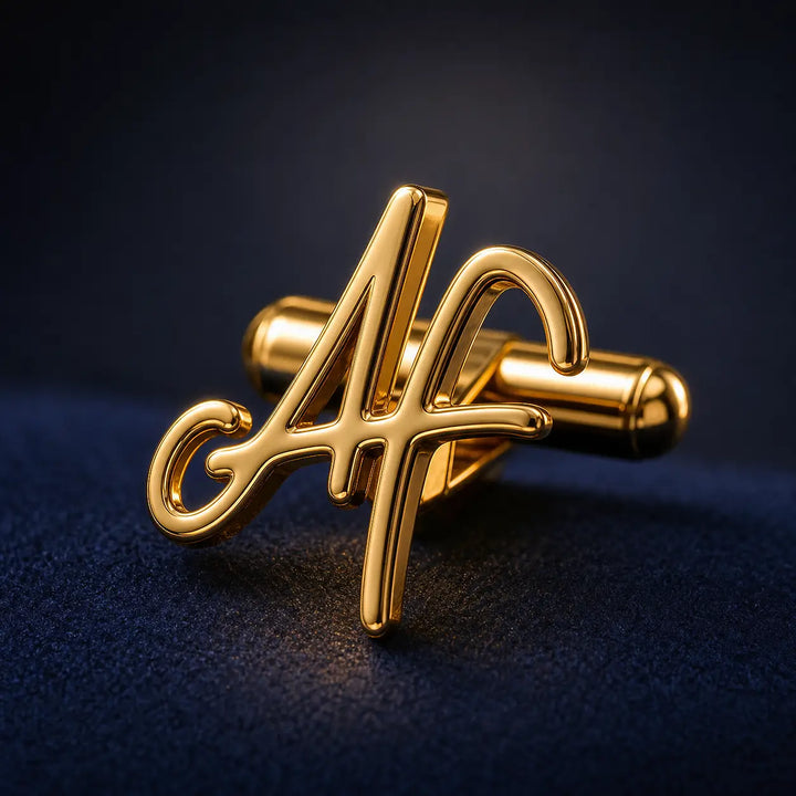 Signature Script Cufflinks Gold