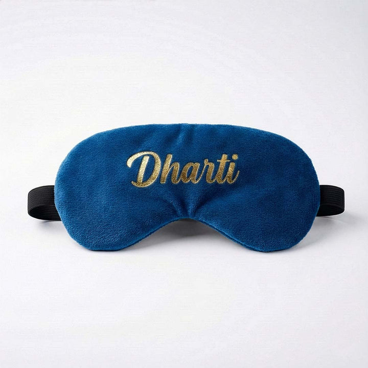 Blue travel sleep mask with &