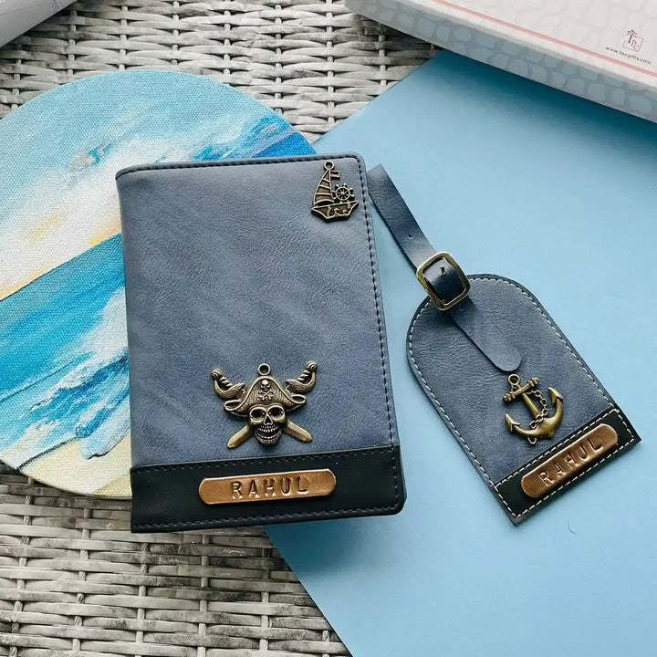 Passport Cover Set - Blue and Black - TPC Gifts