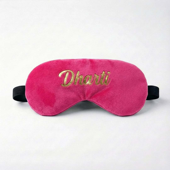 Pink travel sleep mask with &